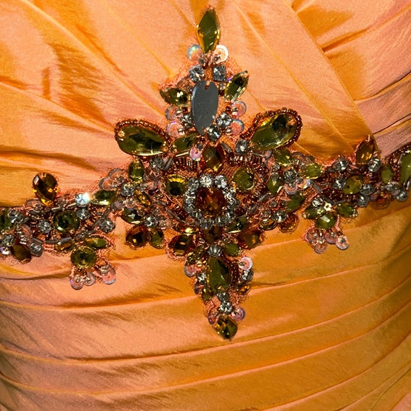 Tiffany Designs Peach Crystal Prom/Pageant Dress - Picture 10 of 16